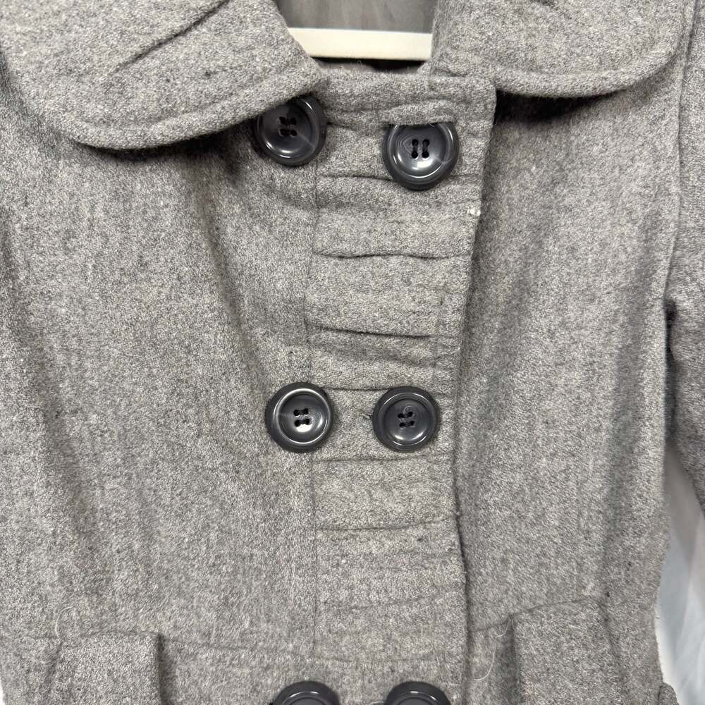 Huu Du Women's Gray Wool Blend Double Breasted Peacoat Size XS - Picture 2 of 5